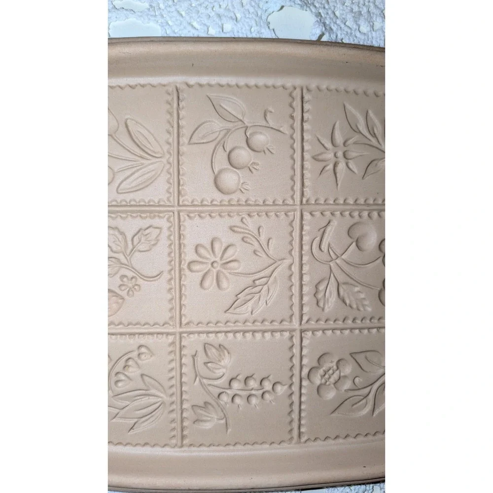 1988 Brown Bag Cookie Square Floral Shortbread Baking Mold Hearts Cottagecore